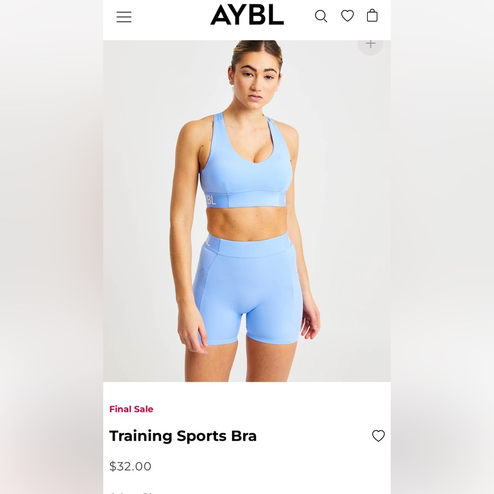 AYBL sports bra and shorts set
